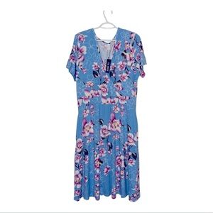 NWT DB Moon Floral Blue Midi Dress
